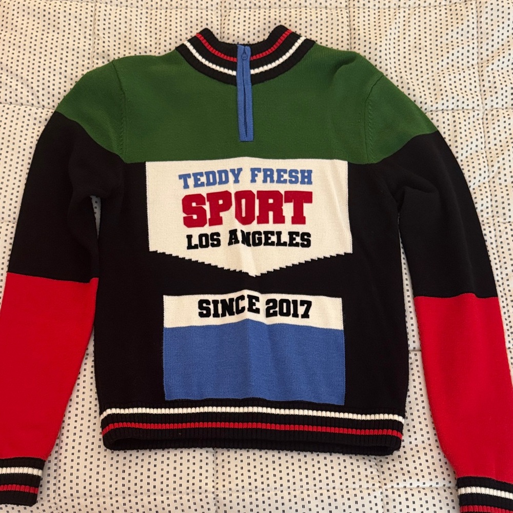 Teddy Fresh Colorblock Zip-Up Sweater